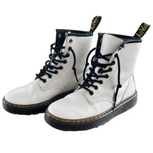 Dr. Martens Zavala Combat Boot, White, Men’s 4 Women’s 5